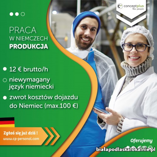 Pracownik produkcji Niemcy - bez języka, do 12,50€!