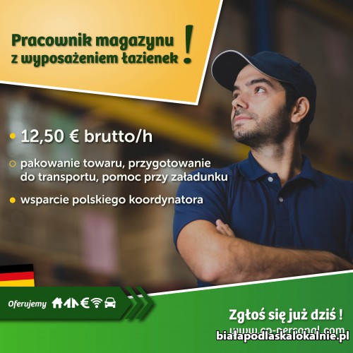 Pracownik magazynu łazienek - Niemcy - 12,5€/h