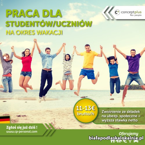 Praca dla studentów/uczniów na okres wakacji 13€!