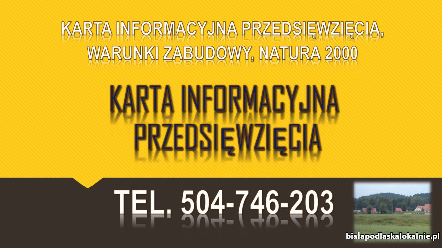Karta informacyjna przedsięwzięcia, natura 2000. cena