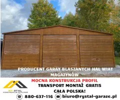 Garaż Blaszany Drewnopodobny 3x5 4x5 4x6 6x6 6x5